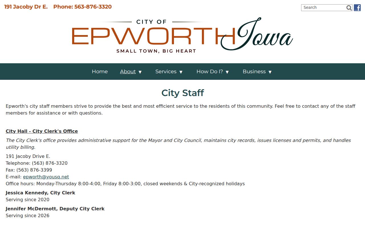 Official Epworth Police staff listing and contact information