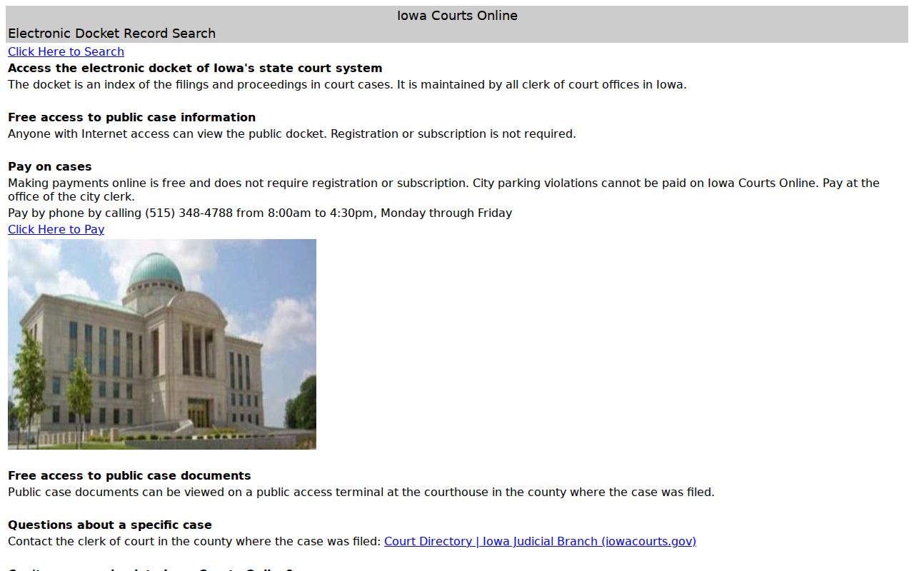 Dubuque County warrant records entry in Iowa Courts Online
